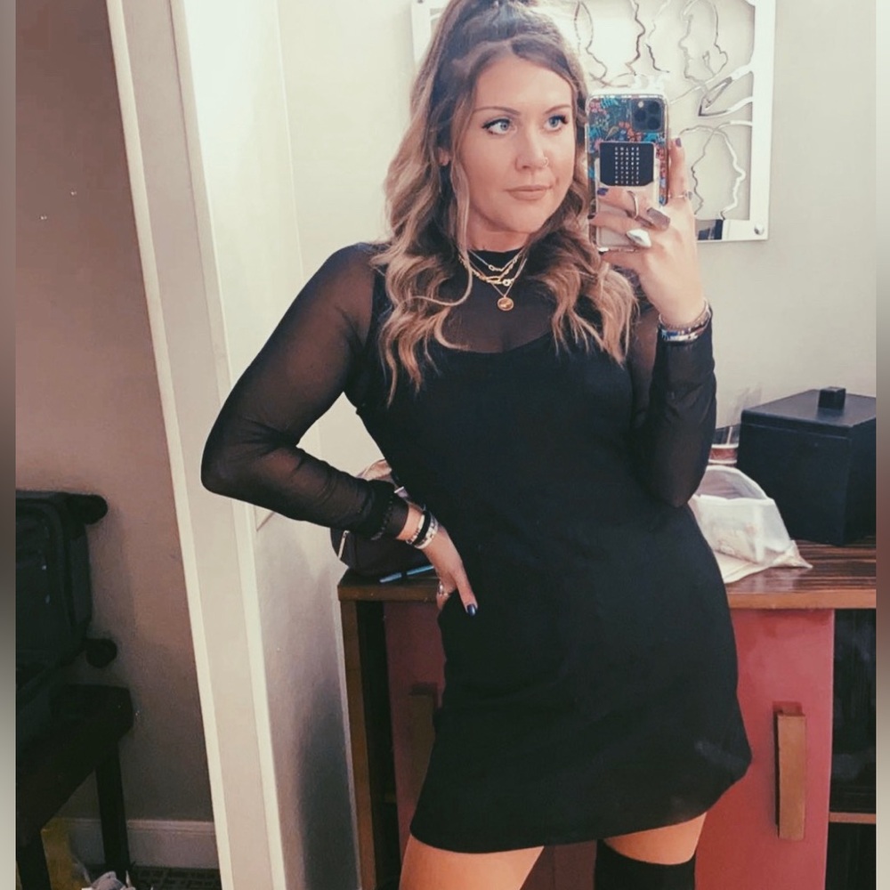 suede mini dress L
